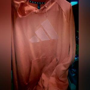 Adidas Orange Pullover Hoodie with Logo